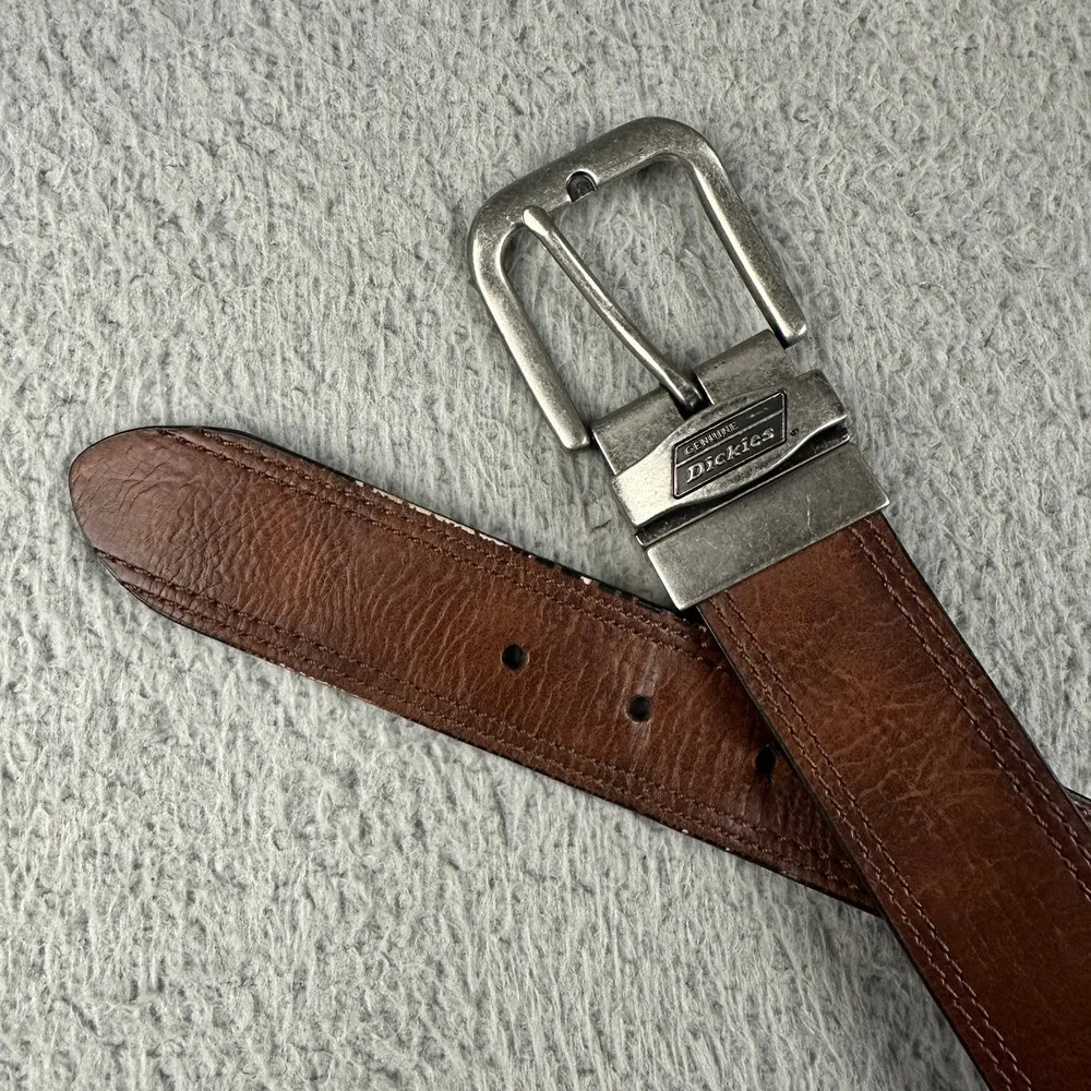 Dickies Belt Mens Size 38/95 Brown PU Coated Faux Leather Casual Workwear